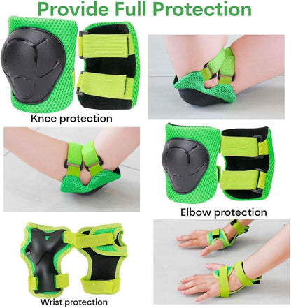 KAMUGO Kids Bike Helmet - Toddler Safety Gear Set with Knee, Elbow & Wrist Pads | Ages 2-8, Boys & Girls