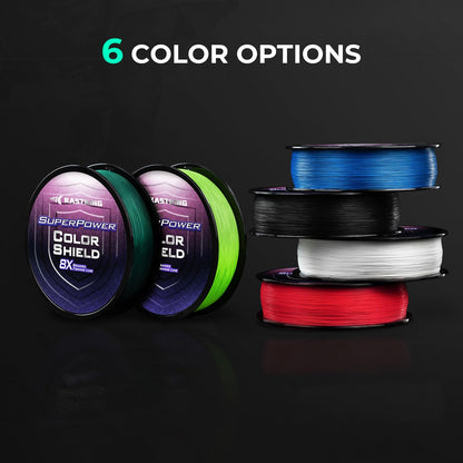 KastKing Superpower ColorShield Braided Fishing Line, Neon Green,50LB,150Yards,X8