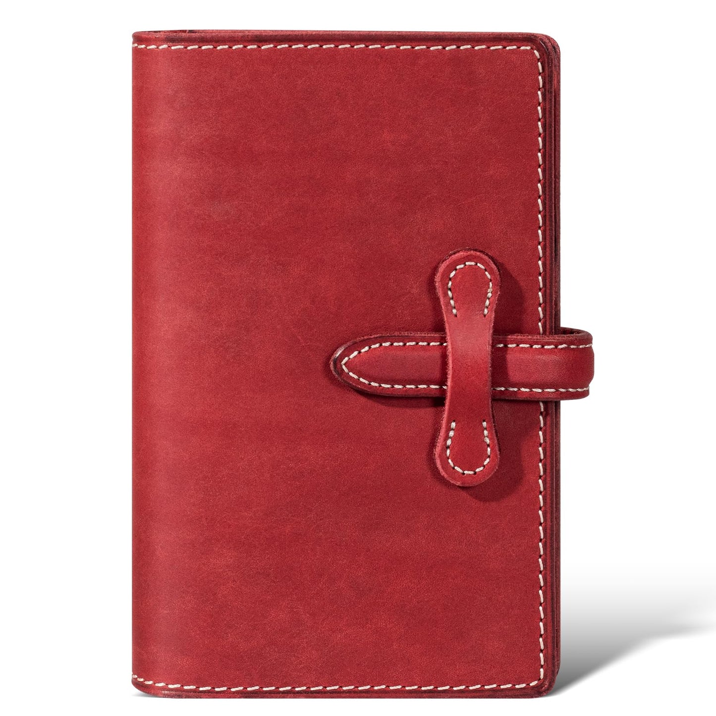 une diffe Leather Passport Holder for Travel Women Men, RFID Blocking Card Slot, Top-Grain leather with Magic Buckle, Boarding Pass Pocket,Retro Passport Wallet,Red