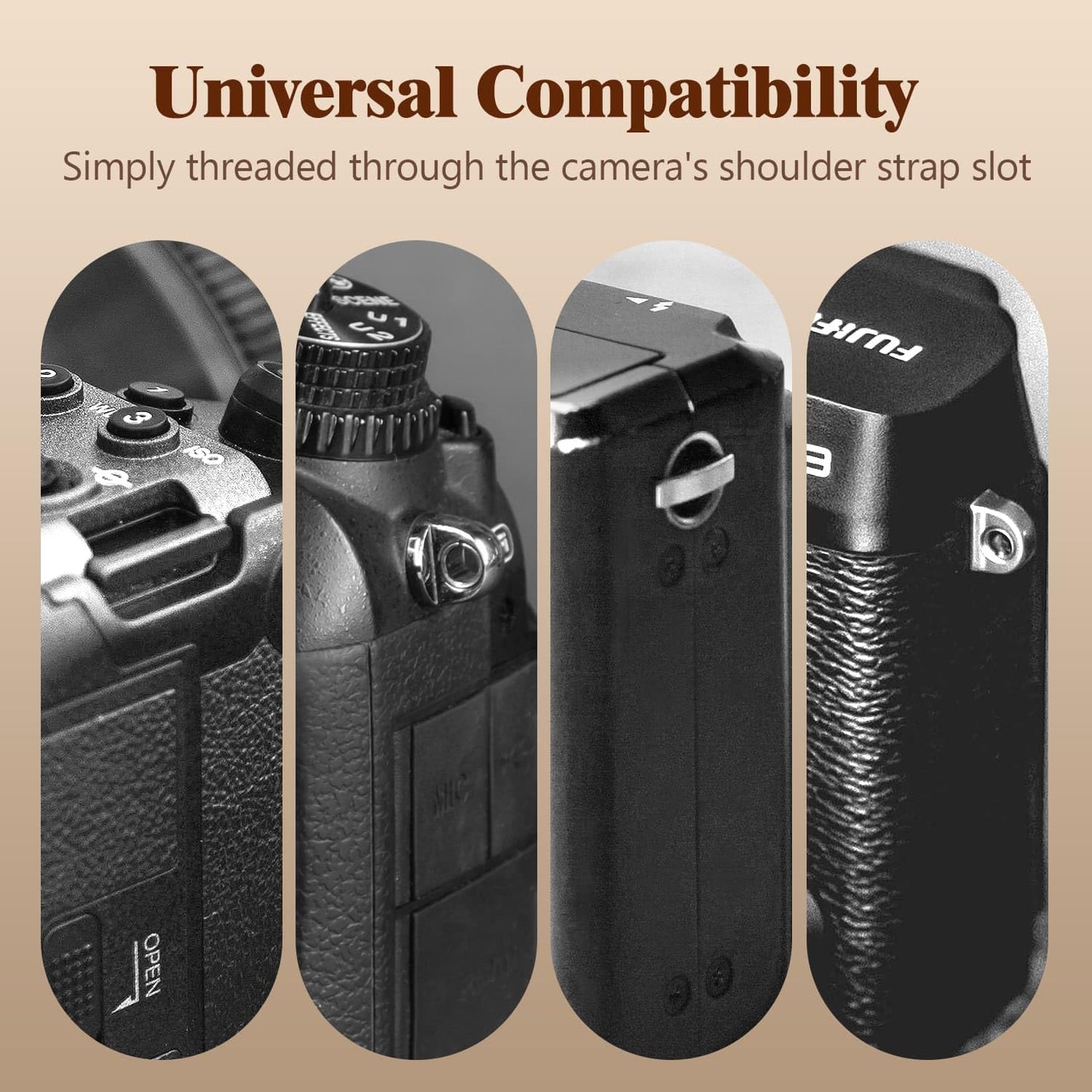 Divvia 1.8”Wide Camera Strap, Fashionable PU Leather Camera Strap for Sony/Nikon/Canon/Minolta/Panasonic/SLR/DSLR Cameras (Brown, 1.8 inch)