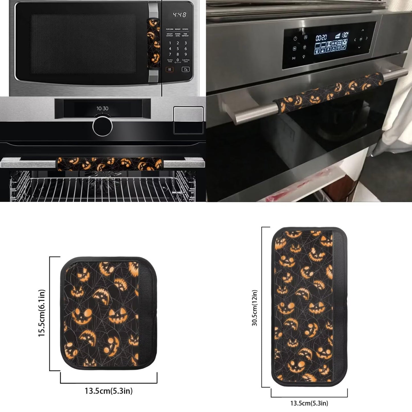 Yatixapu Halloween Refrigerator Door Handle Covers Set of 6, Appliance Handle Covers Fits Kitchen Refrigerator Microwave Oven Or Dishwasher, Protect Antiskid Washable Decor Cloth