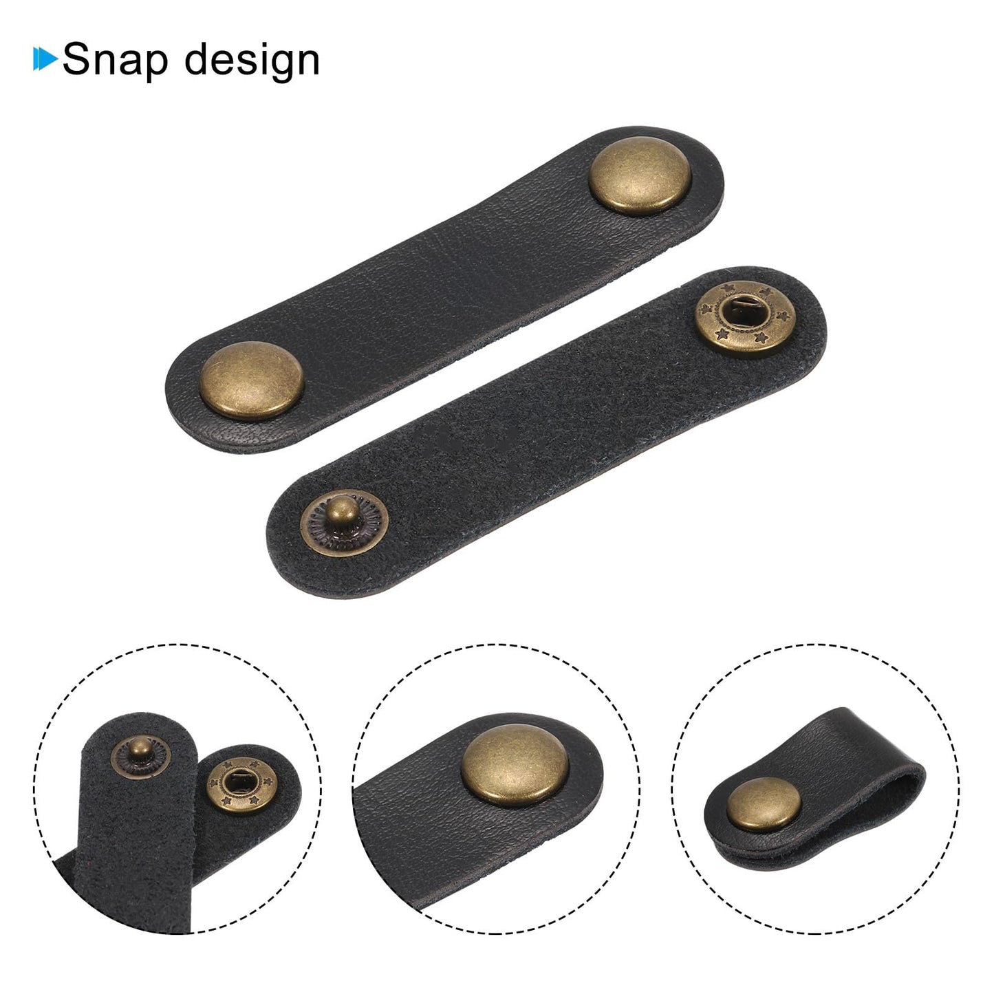 MECCANIXITY 20 Pcs Leather Cable Straps Cord Organizer 63x16mm Ties Soft Cord Holder Winder Keeper Cable Management for USB Cable, Headphone Wire, Earphone