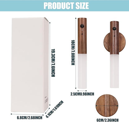 LANDGOO Modern Wood Wall Sconce with Motion Sensor & RGB LED Lights, Wireless Battery Operated Indoor Lighting for Living Room/Kitchen Décor