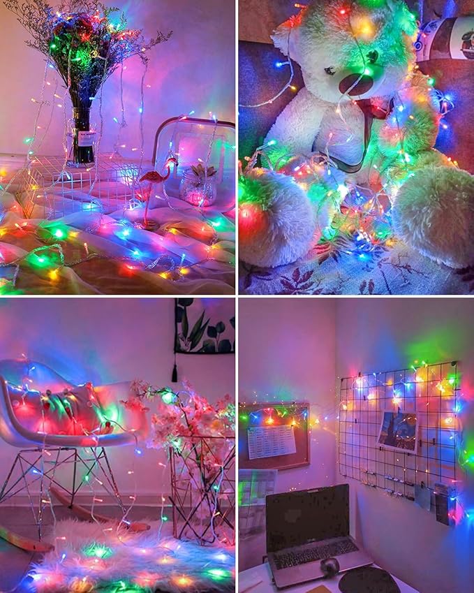 125FT 360 LED Christmas Lights, Plug in Christmas String Lights Connectable, Timer & Memory, Waterproof Twinkle Tree Light for Indoor Outdoor Patio Yard Holiday Decoration, Multicolor
