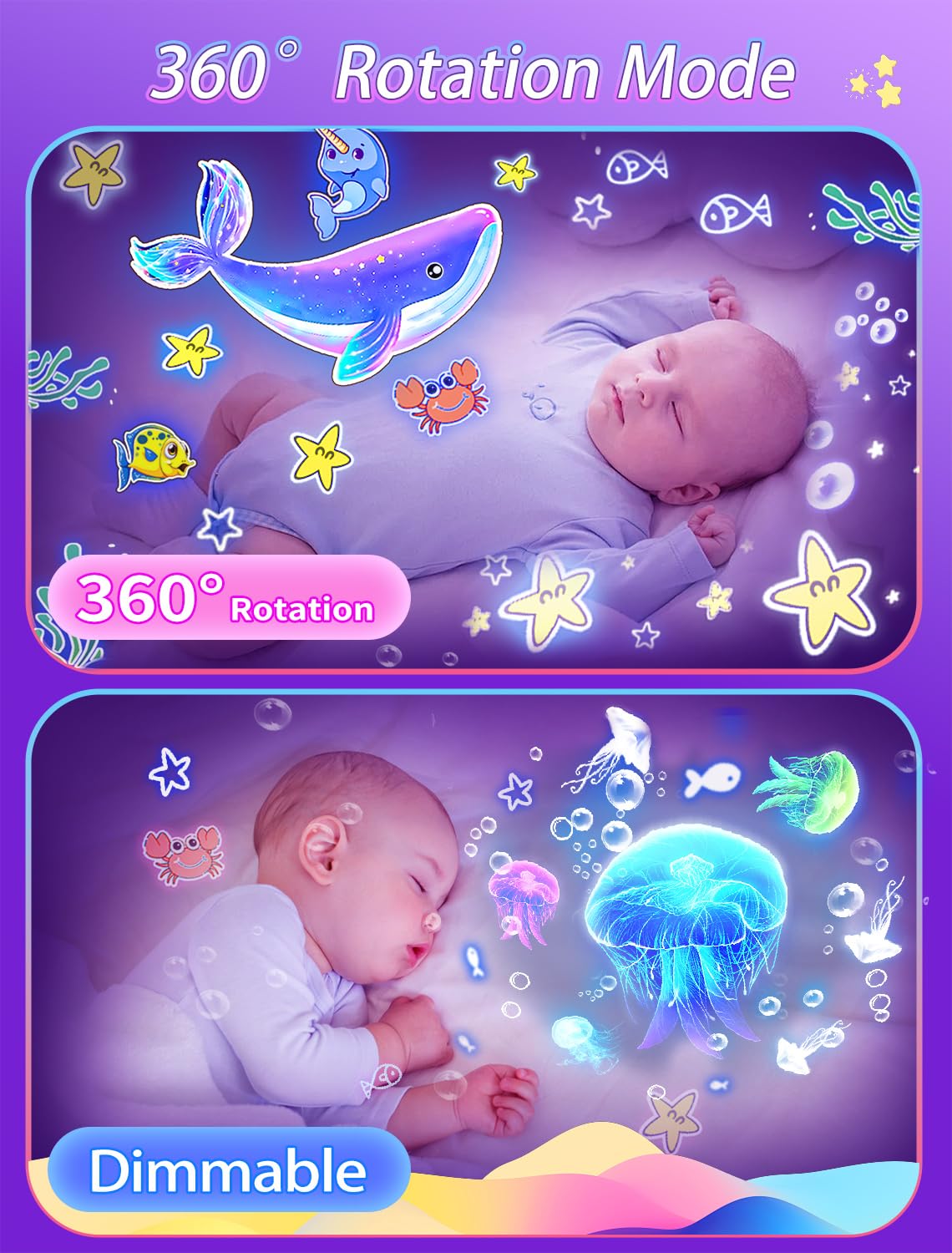 21 Sets of Films, Projector Night Light for Kids Bedroom, Ceiling, Kids Night Light Projector, Star Galaxy Projector with 360° Rotation Dimmable for Girls, Birthday, Christmas, Nursery, Room Decor