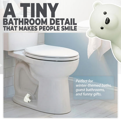MENNTY Polar Bear Toilet Bolt Covers Decorative, Glow in the Dark Toilet Bolt Caps, 2 PCS Cute PLA Toilet Caps for Bottom of Toilet – Hide Rusty Bolts, Easy Push-On Fit