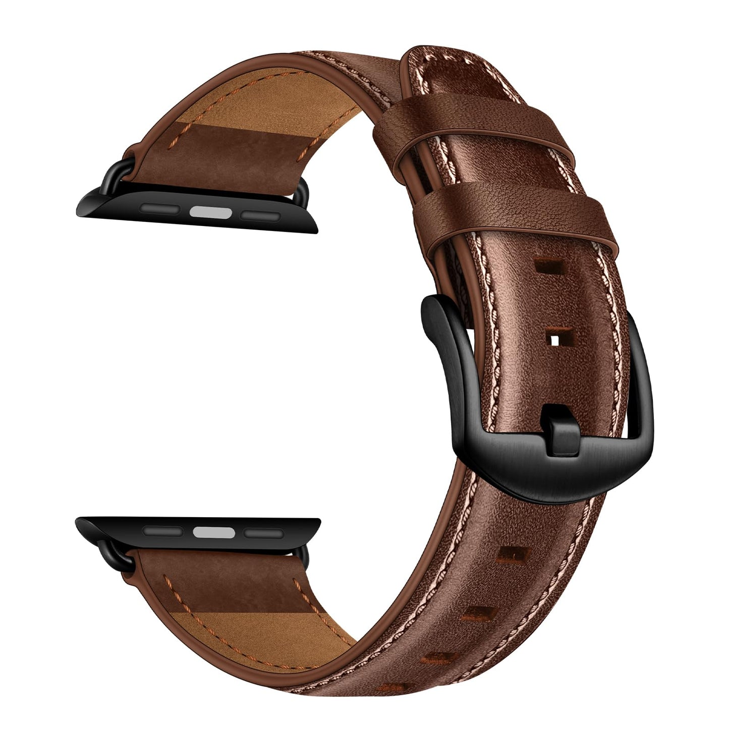 CINORS Italian Dark Brown Leather Band Compatible with Apple Watch 11 10 46mm Ultra 49mm Mens Women Strap XL Big Wrist Bands for iWatch Series 9 8 7 45mm 6 5 4 44mm 3 2 1 SE 42mm