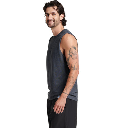 Russell Athletic Men's Cotton Performance Sleeveless Muscle T-Shirt, Black Heather, X-Large