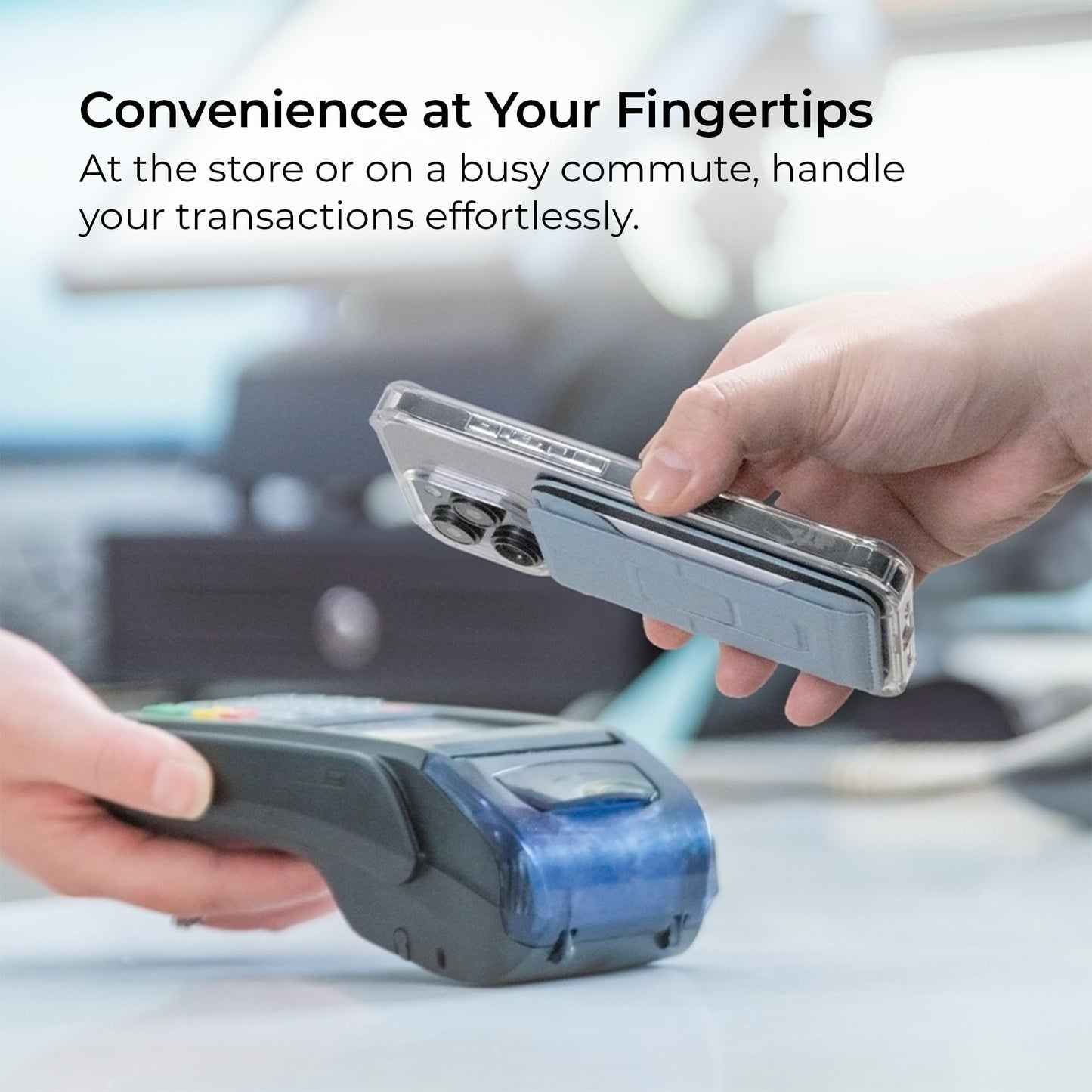 ergomi MagSafe Wallet Stand for iPhone 16/15/14/13/12, Magnetic Card Holder with Adjustable Multi-Angle Kickstand, Side-Opening Card Slot, Dual Magnetic Rings, – Blue