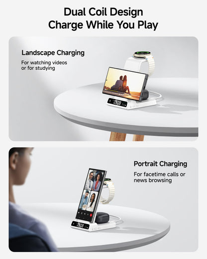 Wireless Charger for Samsung, 3 in 1 Wireless Charging Station for Samsung Galaxy S25 Ultra/S24 Ultra/S23/S22/Note 20/Z Flip 7/Fold 6, Charger for Samsung Galaxy Watch Ultra/8/7/6, Galaxy Buds 3/3 Pro