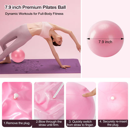 TSPFUI Pilates Ring Kit for Women,Pilates Equipment with Pilates Ring and Ball, 5 Resistance Bands,Yoga Block,Workout Guide Included，Full-Body Pilates Workout Equipment Suitable for Beginners