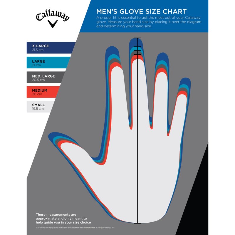 Callaway Golf Weather Spann Glove (Worn on Right Hand,USA,Small,Men's)