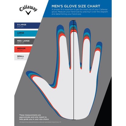 Callaway Golf Weather Spann Glove (Worn on Right Hand,USA,Small,Men's)