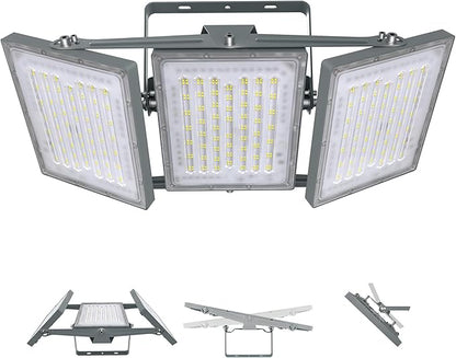 STASUN LED Flood Light Outdoor, Max Series 480W 48000lm 6000K Daylight IP66 Waterproof, Commercial Parking Lot Light,3 Heads for Yard Street Stadium House Floodlight Security Lights for Outdoor Area