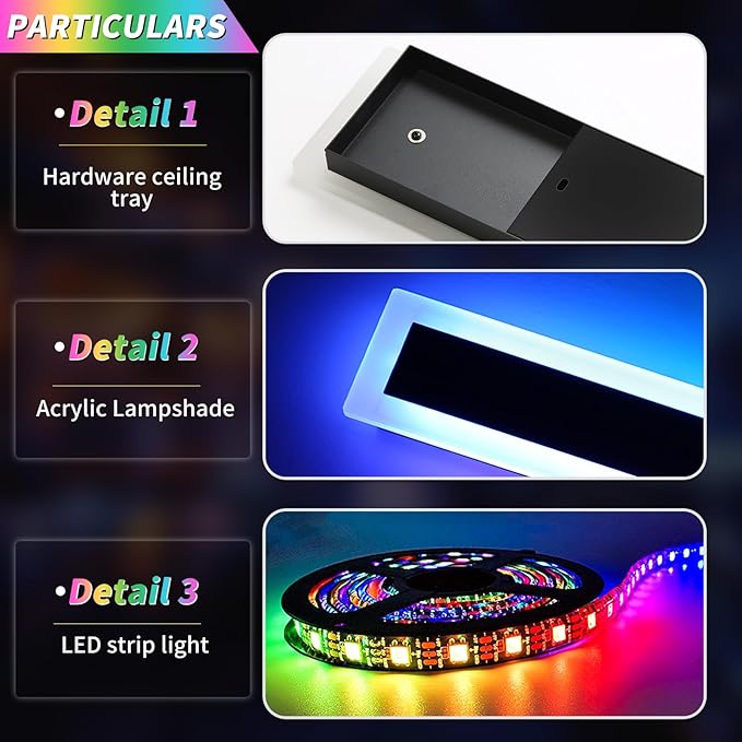 Widened 2 Pack Modern RGB Outdoor Wall Light, 47.2inch 10 Colors Dimmable LED Wall Mount Sconces, 41W, IP65 Waterproof, Long Linear Garage Lighting Fixtures for Garden, Yard, House