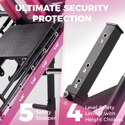 RitFit 3-in-1 Leg Press Hack Squat Machine for Home Gym, 1500LB Capacity, Compact Space-Saving Design with Multiple Hack Squat & Leg Press Angles
