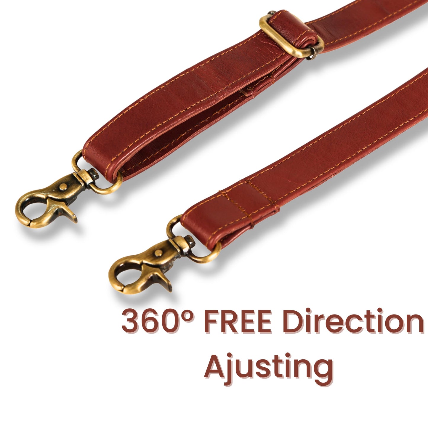 Genuine Leather Purse Strap Replacement 60 Inch, 1 Inch Wide Adjustable Crossbody Shoulder Strap with Metal Swivel Hooks for Handbag Tote Messenger Bag (Brown)