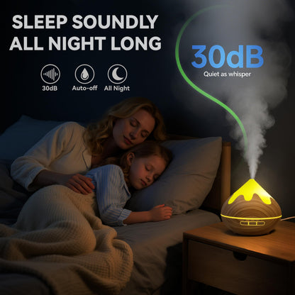 Essential Oil Diffuser for Home 500ML, Ultrasonic Large Diffuser Oil Machine with Remote Control, Aromatherapy Diffusers for Home Office Room, Aroma Diffuser with 14 Color LED & 2 Mist Mode, Brown