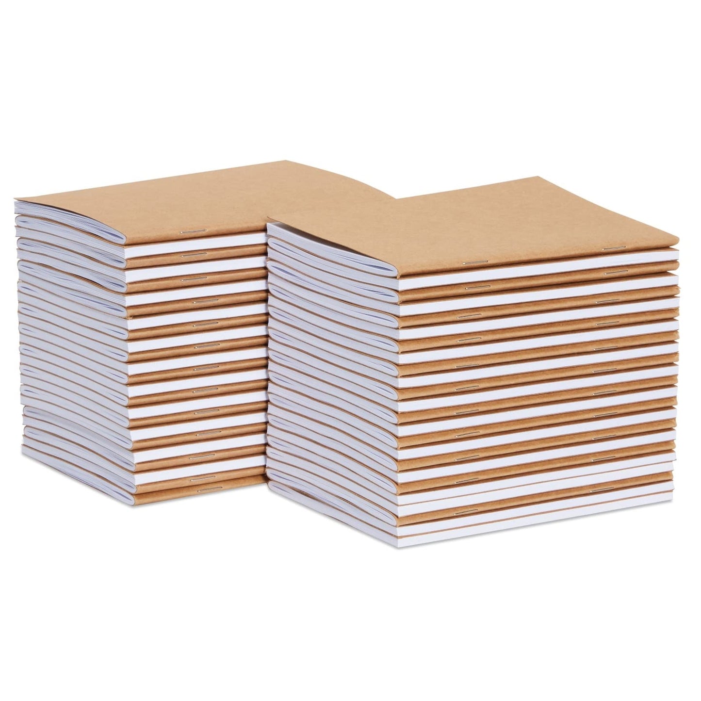 Paper Junkie 48-Pack Small Blank Notebooks Bulk - 4.25 x 5.5 in Brown Kraft Paper - Mini Journals Bulk Notebooks for Kids Sketching & Journaling