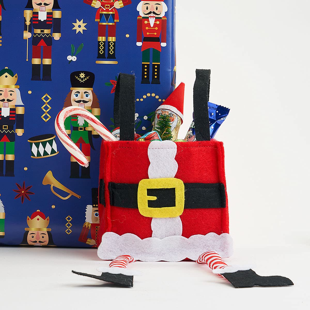 Santa Pants Christmas Treat Bags, Set of 6 Gift Bags for Children Holiday Parties Teachers Decorations