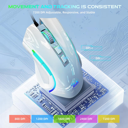 Redragon M602 Griffin RGB Gaming Mouse, RGB Spectrum Backlit Ergonomic Mouse with 7 Programmable Backlight Modes up to 8000 DPI for Windows PC Gamers (Black, Wireless)