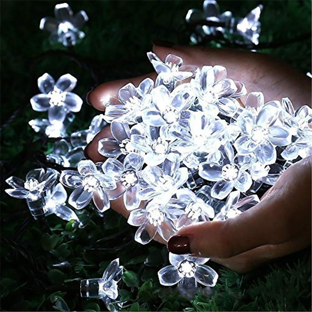 FULLBELL LED Lights for Bedroom Flower String Lights 33 Feets 100 LED Memory String Lights Indoor Outdoor Fairy Lights Bedroom Wedding Party Wall Home Decor Tiktok Trends Items (White)