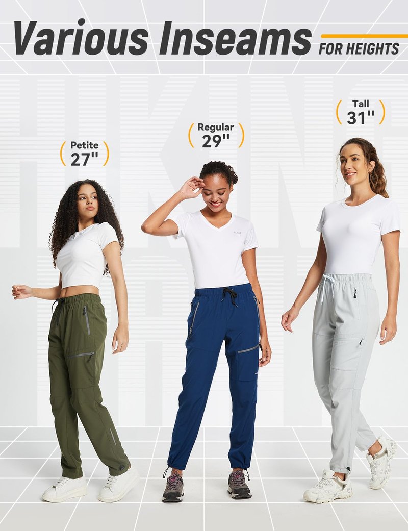 baleaf Women's Hiking Pants Quick Dry Water Resistant Lightweight Joggers Pant for All Seasons Elastic Waist Steel Gray Size XL
