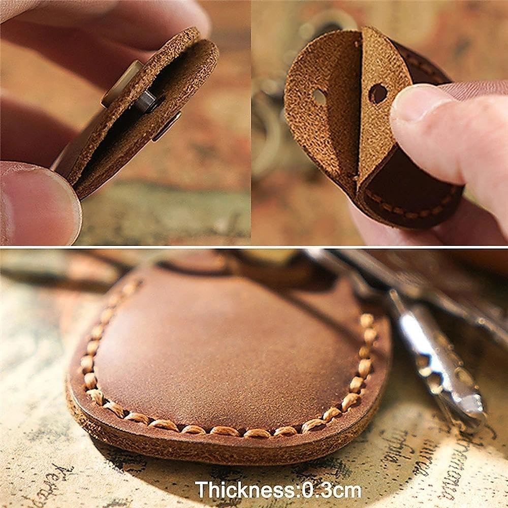 Temvue Leather Keychain RFID Key Fob Holder - Stylish and Secure Way to Carry Your Keys