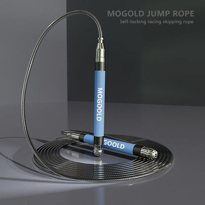 MOGOLD Speed Jump Rope For Man&Women-Ball Bearing Design-Length Adjustable-360 Degree Spin-Silicone Grip Skipping Rope with Speed Ropes for Fitness Workout Crossfit & Home Exercises