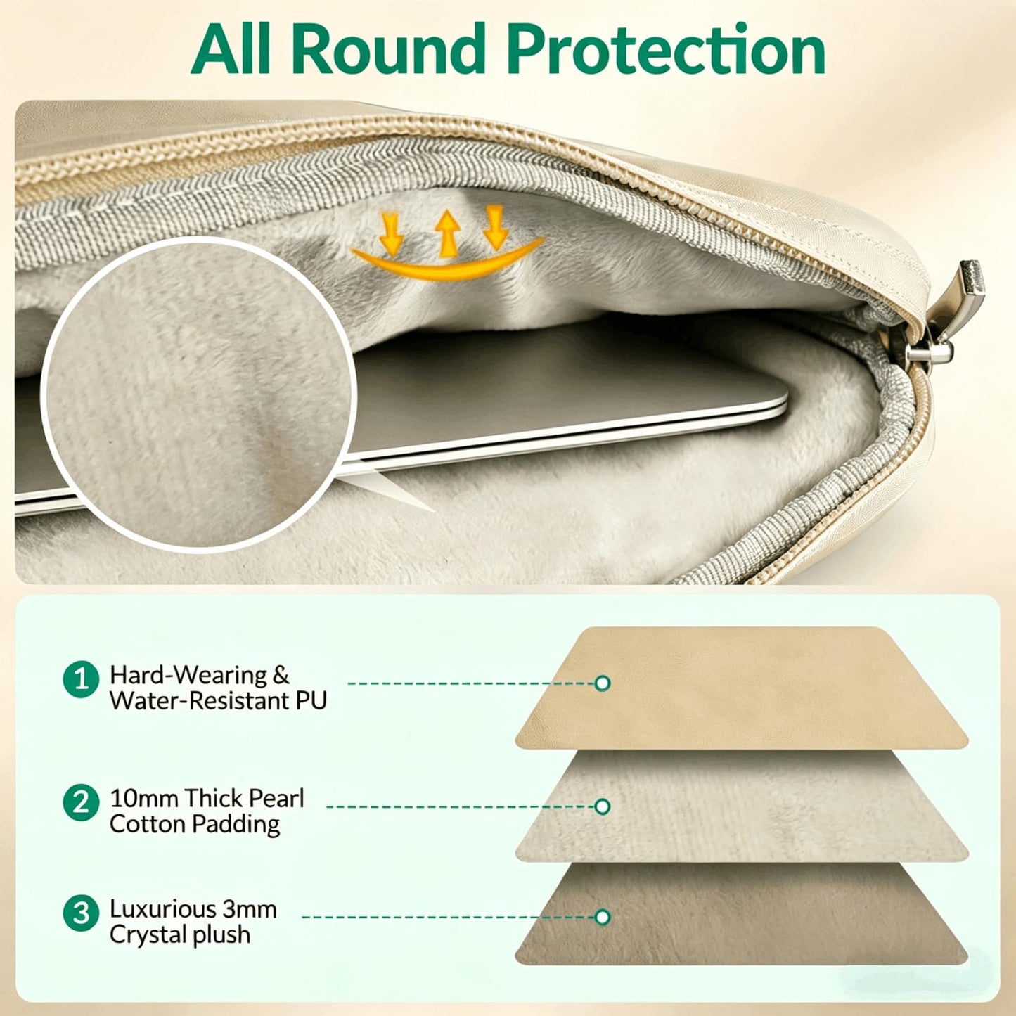 14 15 Inch Laptop Case Sleeve with Handle, Waterproof Laptop Carrying Cover, 360° Shockproof Protective Computer Bag Compatible with 14 15 Inch HP Macbook Lenovo Dell ASUS Acer