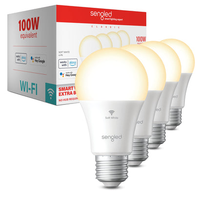 Sengled Smart Light Bulbs, Retro WiFi Light Bulbs, Vintage Filament Led light Bulbs, Smart Edison Bulbs That Work with Alexa & Google, ST19 Led Bulb 60 Watt Equivalent, 2000K E26 No Hub Required,4Pack