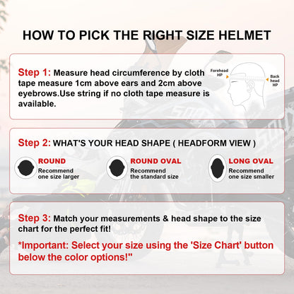 TRIANGLE Full Face Motorcycle Helmet Dual Visor Helmets for Adult Men and Women with Smoked Sunshield DOT Approved