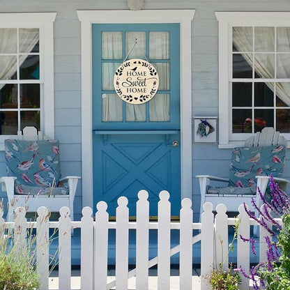 Welcome Sign Front Door Decoration Home Sweet Home Outdoor Indoor Wall Hanging Decorations 12x12in