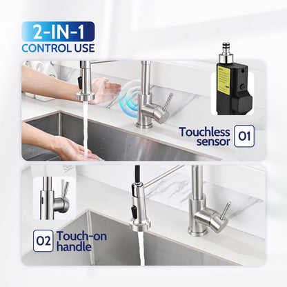 Kitchen Faucet with Pull Down Sprayer, High Arc Single Handle Stainless Steel Kitchen Sink Faucet with Sprayer for Rv Camper, Matte Black