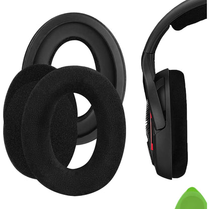 Geekria Comfort Velour Replacement Ear Pads Compatible with Sennheiser Game ONE, PC360, PC363D, PC373D Headphones Ear Cushions, Repair Parts with Video Guide (Black)