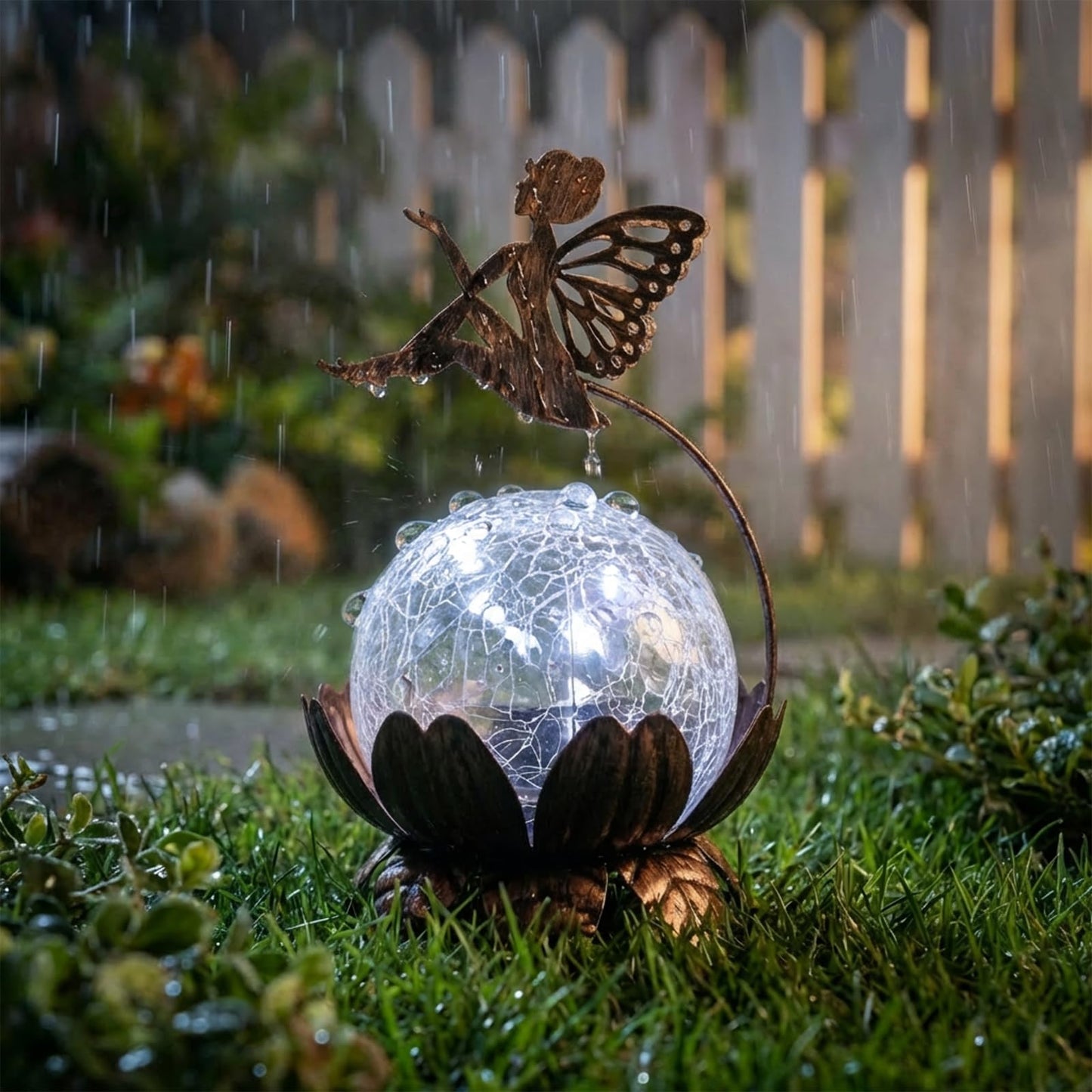MUMTOP Solar Lantern Fairy Light, Crackle Glass Solar Lights Outdoor LED Waterproof Tabletop Lamp for Table, Yard, Garden, Patio, Lawn Decor or Mother's Day Gifts