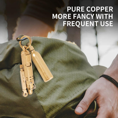Handmade Trench Lighter WWI WWII Windproof Vintage Kerosene Pipe Lighter and Copper Brass Fuel Bottle, Gift for Men Dad Father Husband Grandparents