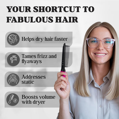 Herstyler Hair Straightening Comb - Straightener Comb for Flat Iron - Makes Styling Easy - Get Straight Hair in Minutes (Pink)