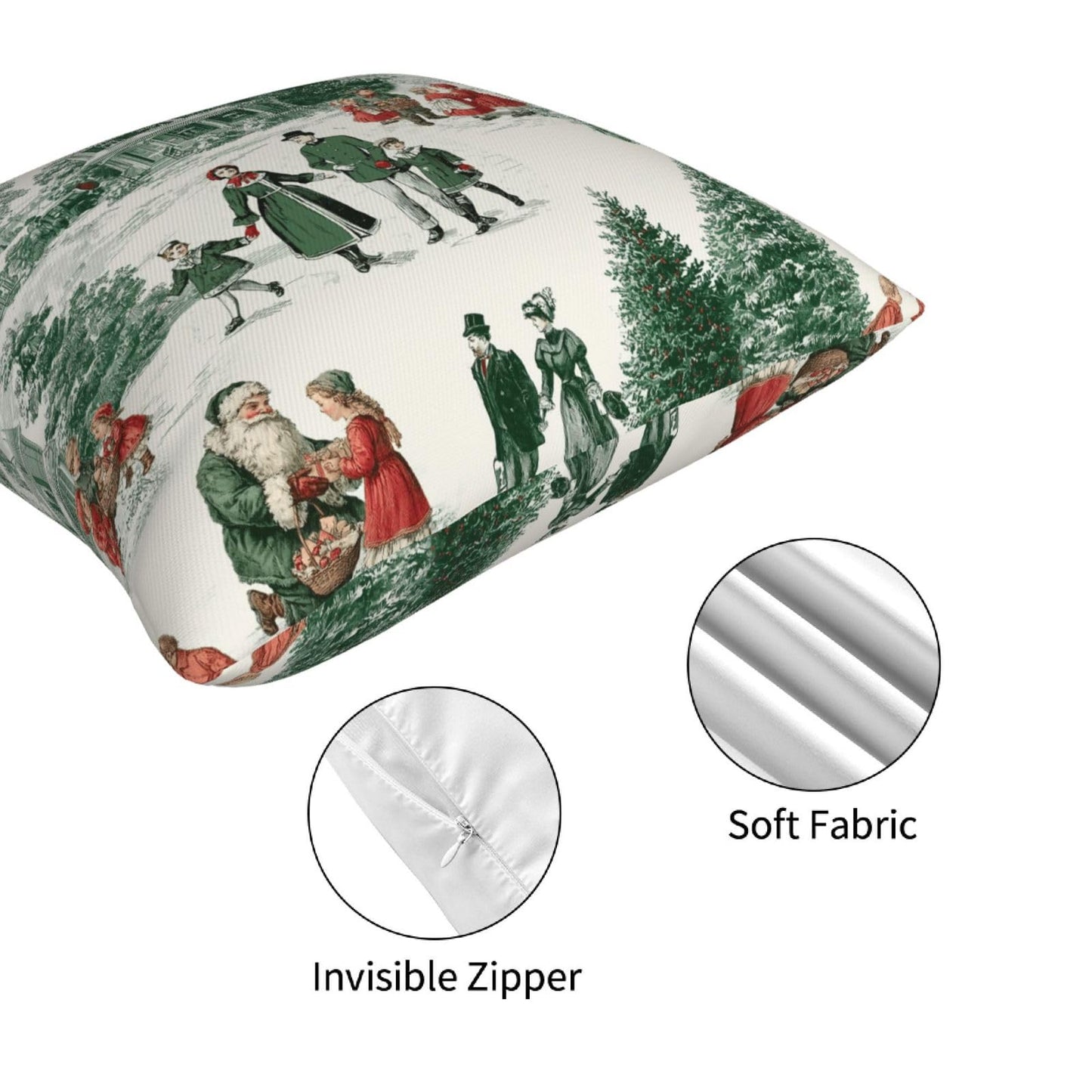 Ecixzyo Christmas Throw Pillow Covers 18x18 Inch Set of 4 Pillowcases Outdoor Home Decor for Couch Bed Sofa Living Room