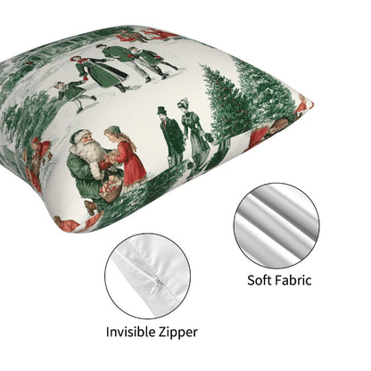 Ecixzyo Christmas Throw Pillow Covers 18x18 Inch Set of 4 Pillowcases Outdoor Home Decor for Couch Bed Sofa Living Room