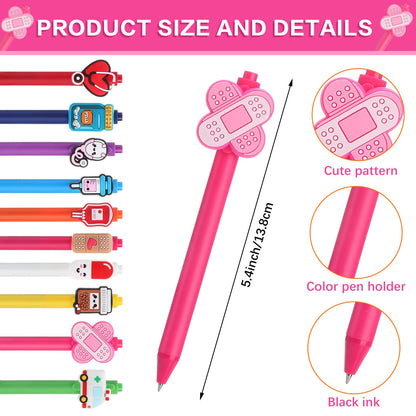 Janlaugh 40 Pcs Mini Funny Nurse Sticky Notes Cute Nursing Pens Set Nurse Pens with Medical Assistant Badge Supplies Nursing Essentials Gifts for Medical Hospital