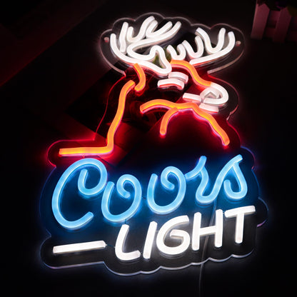 JFLLamp Crs LIGHT Neon Signs for Wall Decor Neon Lights for Bedroom Led Signs Suitable for Man Cave Bar Pub Restaurant Christmas Birthday Party Gift Led Art Wall Decorative Crs Light Bar Sign, 5V Usb Power, 17*11 Inch(Azure+red+white）
