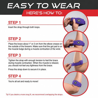 Sleeve Stars Tennis Elbow Brace for Men & Women, Elbow Brace for Tendonitis, Tennis Elbow Strap, Golfers Elbow Brace, Elbow Support Wrap for Tennis Elbow Relief, Fits 9"-23" (Pair/Dark Purple)