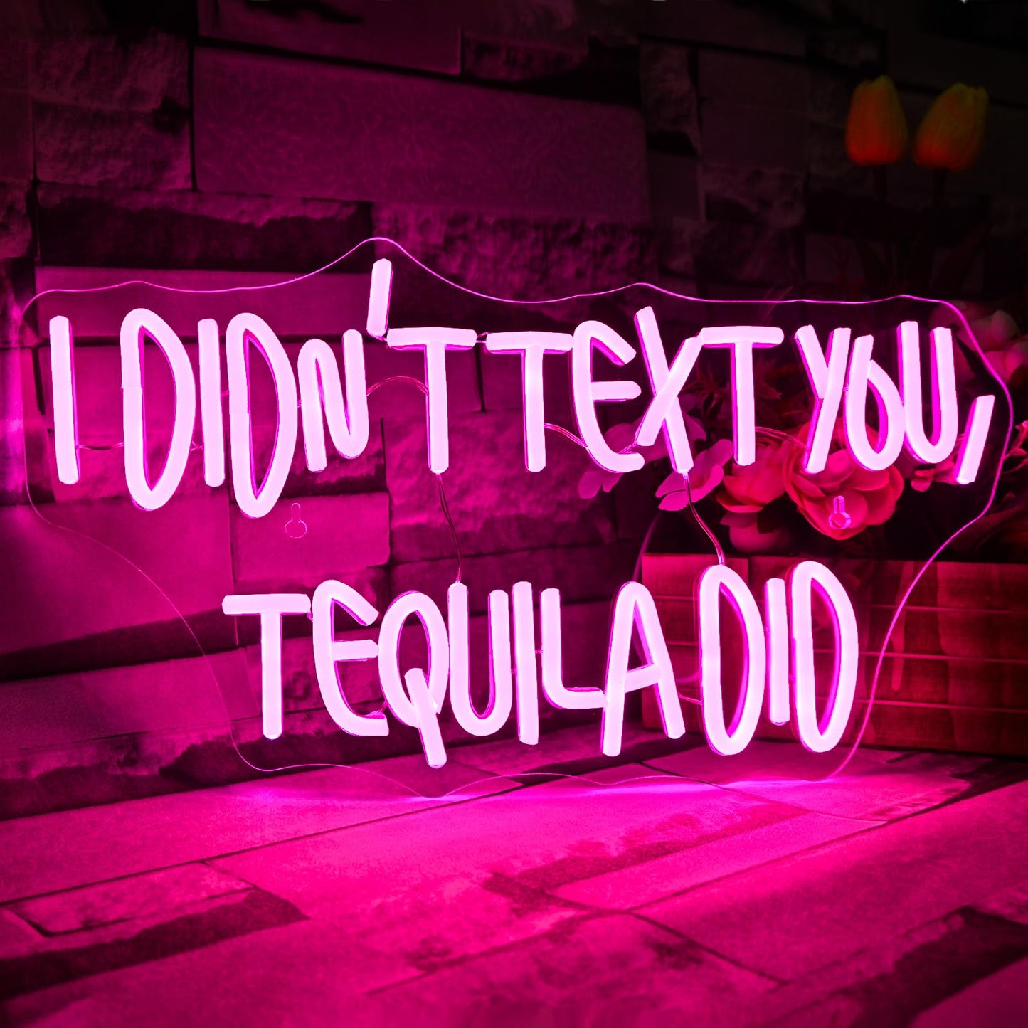VVYXX I Didn't Text You, Tequila Did Neon Sign for Wall Decor,Neon Light for Bedroom Bar Man Cave Business Bar Decoration