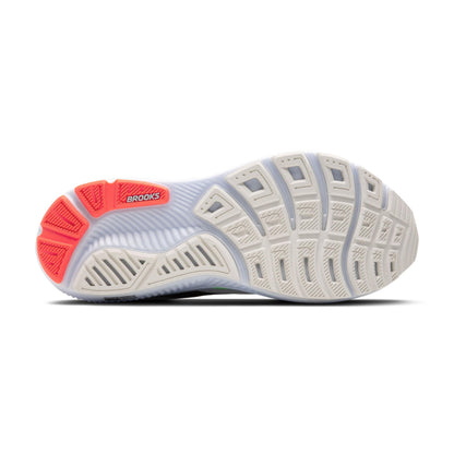 Brooks Men’s Ghost 17 Neutral Running Shoe - White/Pink Clay/Gecko - 10 Medium