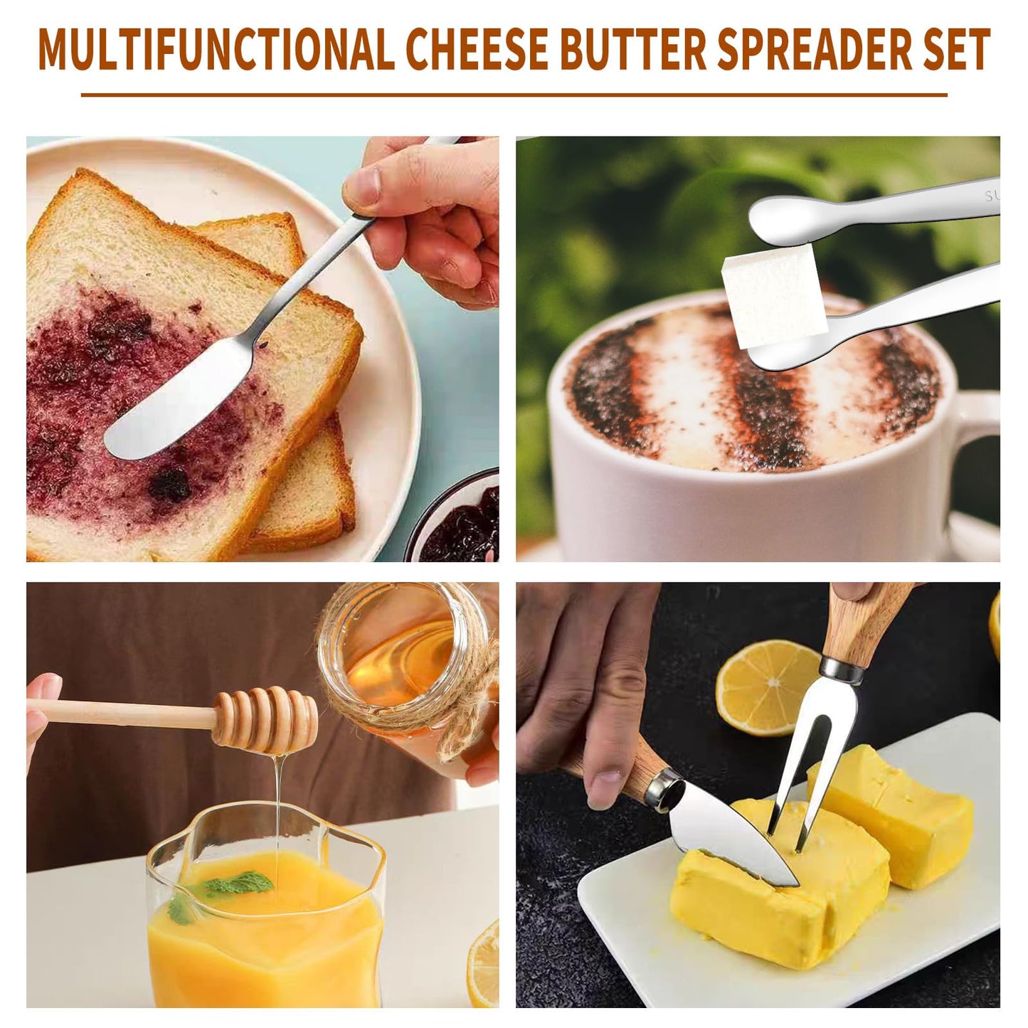 48 Pcs Charcuterie Boards Accessories Butter Spreader Knives Set Stainless Steel Cheese Mini Serving Tongs Spoons Forks Dipping Bowl Toothpick Flags Utensil for Pastry Making Wedding Christmas(Sliver)