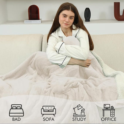 Heated Blanket Electric Blanket Twin Size, Fast Heating & Overheating Protection, Ultra Soft Heated Throw Blanket Twin Size with 5 Heating Levels & 10 Hours Auto Off, 62"x84", White