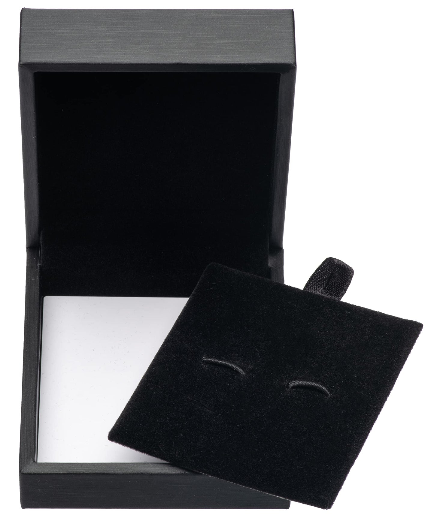 Giftop PU Leather Small Cufflink Box Jewelry Display Case (Black Pack of 3)