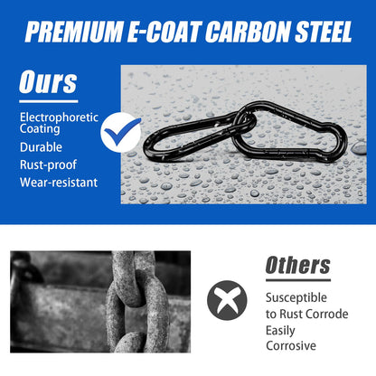 Large Carabiner Clip Hook, 7 inch 2 pcs Black Heavy Duty Spring Snap Hook Key Chain, Carabiners Clips for Outdoor Camping, Swing Set, Hammock, Hiking Travel, Fishing, Quick Link Keychain