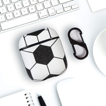 HIDAHE for AirPods Case, for AirPods Accessories Cover for Airpods 1 & for AirPods 2 Protective Case Soccer Pattern Leather for AirPods 2 Kits Skin with Keychain, Soccer02